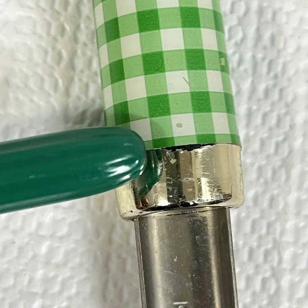 VTG Inox Ecelstahl Rostfrei Slotted Skimmer 18/8 Stainless Steel Green Gingham